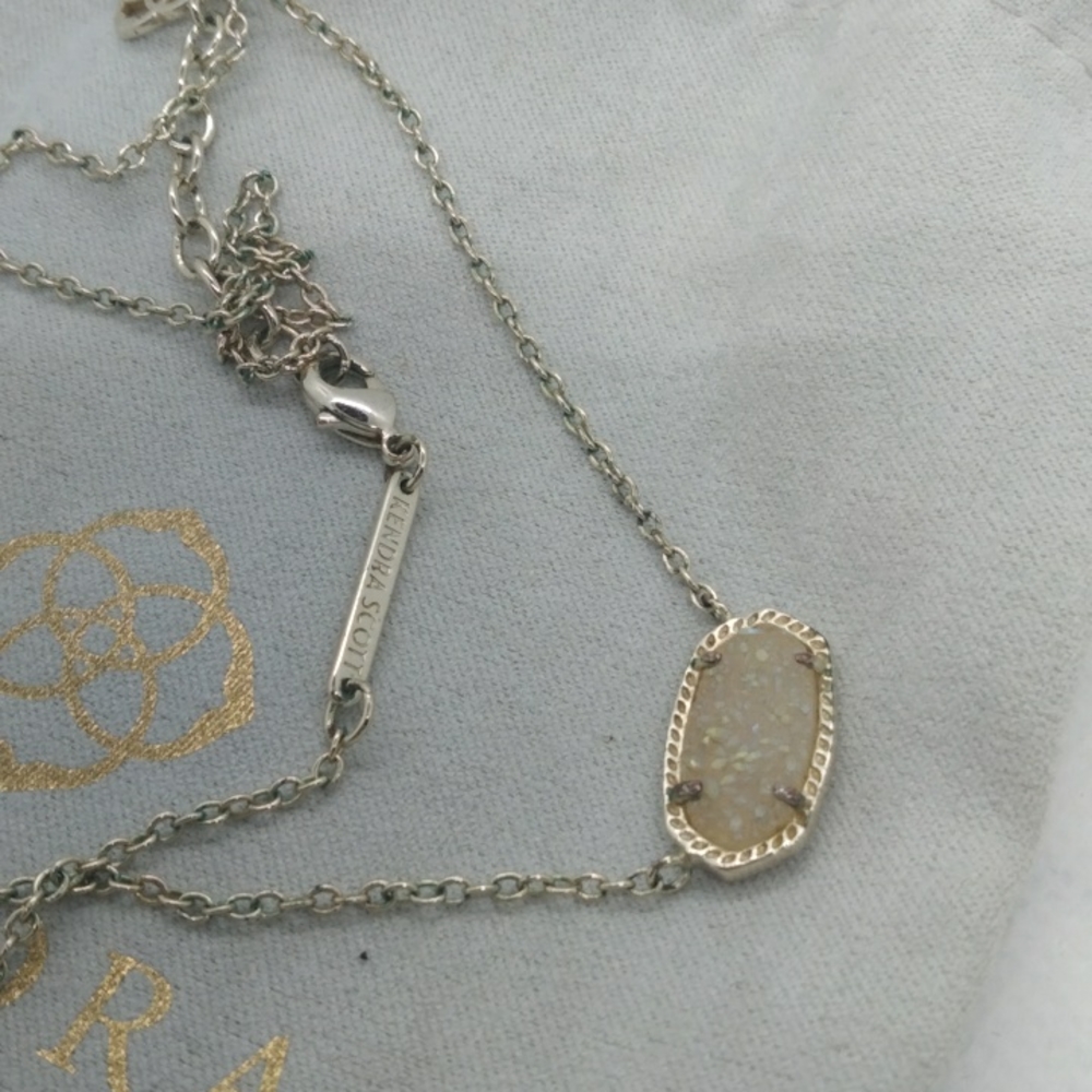 Kendra Scott Elisa goldstone Drusy necklace - Picture 2 of 4